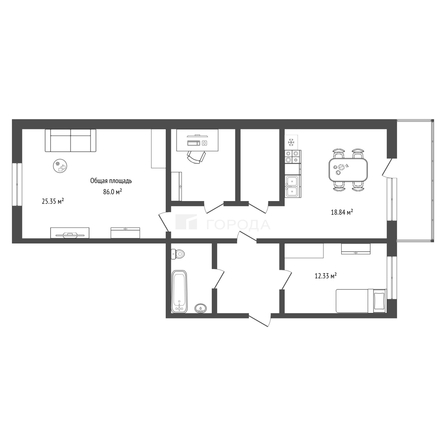 
  Продается 3-комн. квартира 86 м². Фото 22.