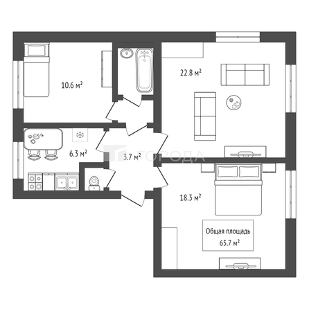 
  Продается 3-комн. квартира 65.7 м². Фото 27.