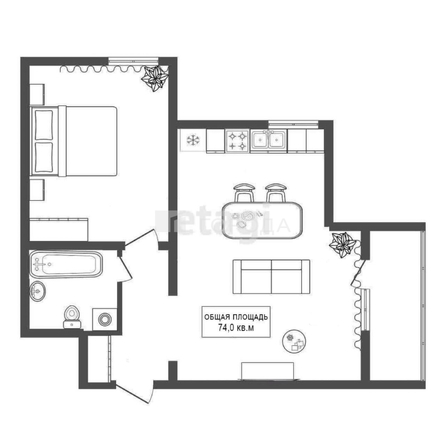 
  Продается 2-комн. квартира 74 м². Фото 39.