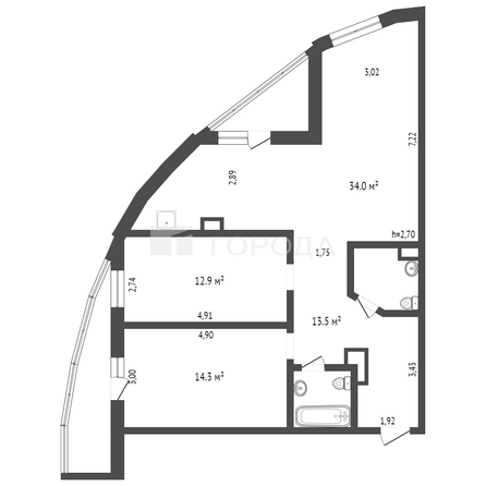 
  Продается 3-комн. квартира 92.6 м². Фото 27.
