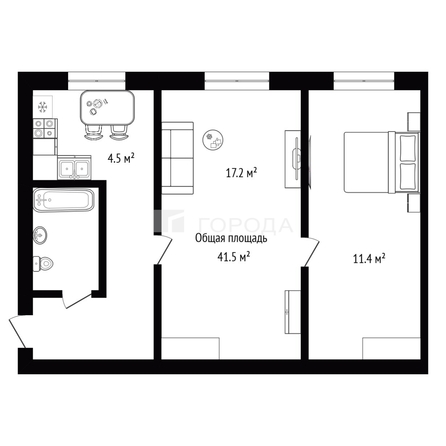 
  Продается 2-комн. квартира 41.5 м². Фото 18.