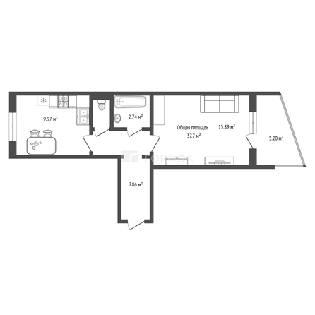 
  Продается 1-комн. квартира 37.7 м². Фото 19.