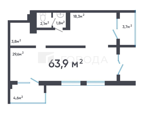 
  Продается офис 63.9 м². Фото 3.