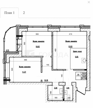 
  Продается 3-комн. квартира 57.7 м², в ЖК На Шоссейной, дом 1. Фото 9.