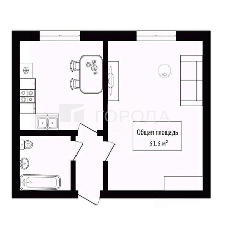 
  Продается 1-комн. квартира 31.1 м². Фото 3.