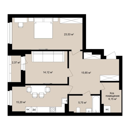 
  Продается 3-комн. квартира 86.28 м², в ЖК  Римский квартал, 2 очередь. Фото 2.