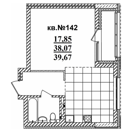 
  Продается студия 39.64 м², в ЖК  Римский квартал, 2 очередь. Фото 3.
