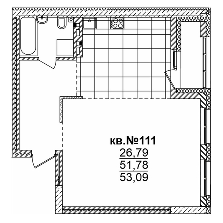 
  Продается студия 53.09 м², в ЖК  Римский квартал, 2 очередь. Фото 3.