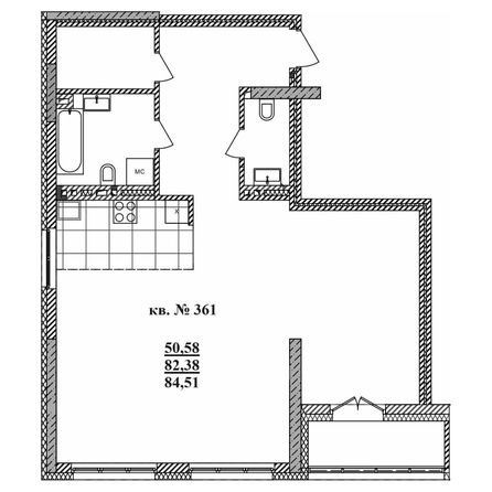 
  Продается 3-комн. квартира 83.8 м², в ЖК  Римский квартал, 2 очередь. Фото 3.