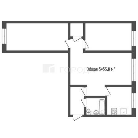 
  Продается 3-комн. квартира 55.8 м². Фото 27.