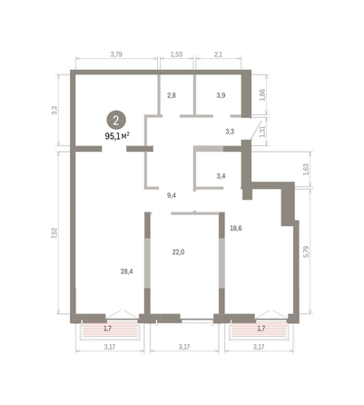 
  Продается 2-комн. квартира 95.11 м², в ЖК Европейский берег, дом 45. Фото 1.