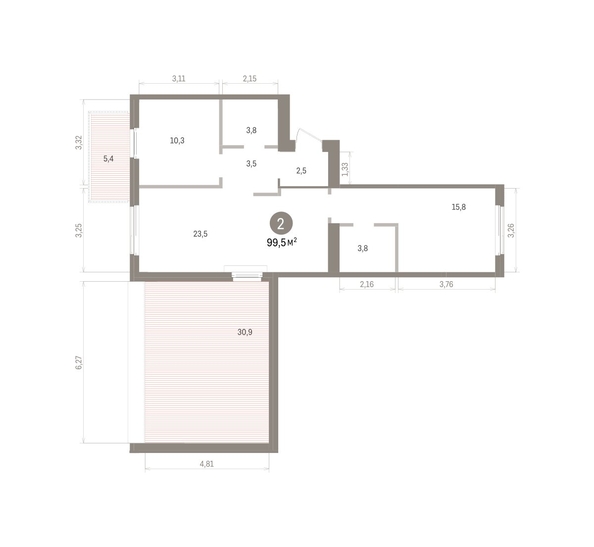 
  Продается 2-комн. квартира 99.5 м², в ЖК Пшеница, дом 5.2. Фото 1.