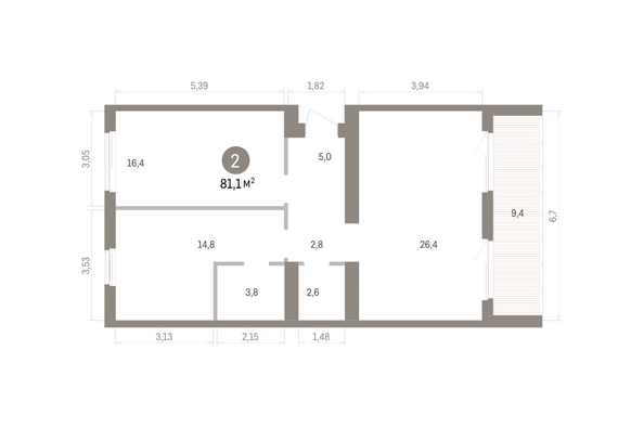 
  Продается 2-комн. квартира 81.08 м², в ЖК Пшеница, дом 5.2. Фото 3.
