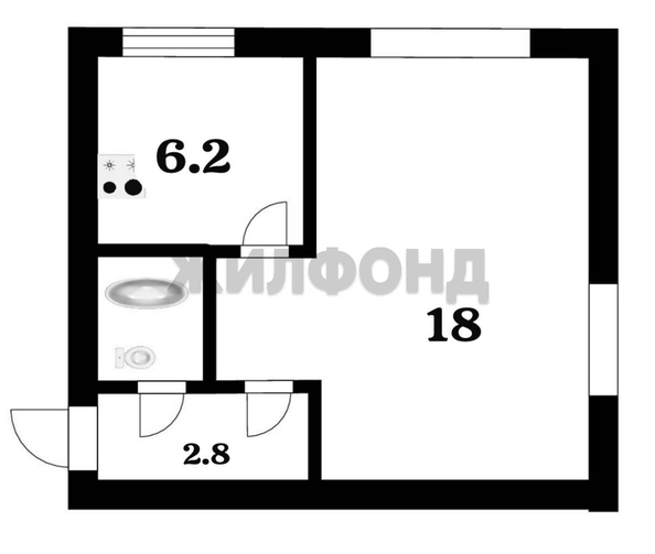 
  Продается 1-комн. квартира 30.9 м². Фото 2.
