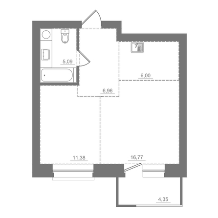 
  Продается студия 50.55 м², в ЖК Спектр, дом 9. Фото 2.