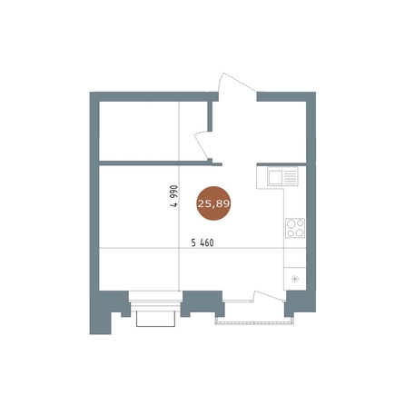 
  Продается студия 26 м², в ЖК 19/56 Кварталы Телецентра, сек 2. Фото 1.