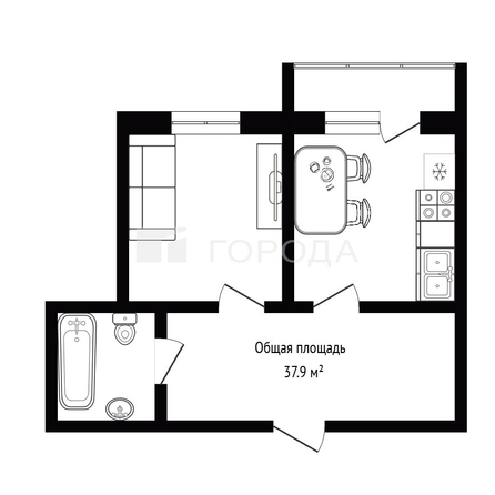 
  Продается 1-комн. квартира 37.9 м². Фото 2.