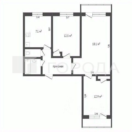 
  Продается 3-комн. квартира 60.9 м². Фото 16.