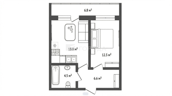 
  Продается 2-комн. квартира 41 м², в ЖК Семейный квартал, дом 1. Фото 2.