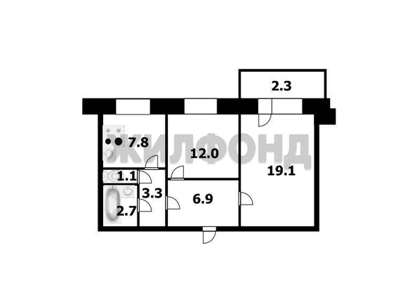 
  Продается 2-комн. квартира 52.9 м². Фото 5.