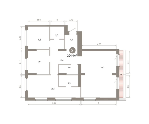 
  Продается 3-комн. квартира 104.37 м², в ЖК Пшеница, 6.1. Фото 1.