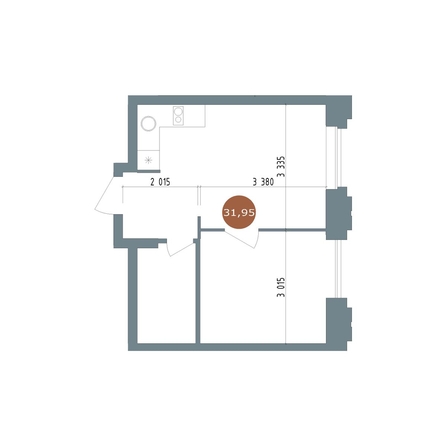
  Продается 1-комн. квартира 31.95 м², в ЖК 19/56 Кварталы Телецентра, сек 4. Фото 1.