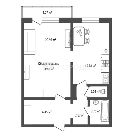 
  Продается 1-комн. квартира 49 м². Фото 17.