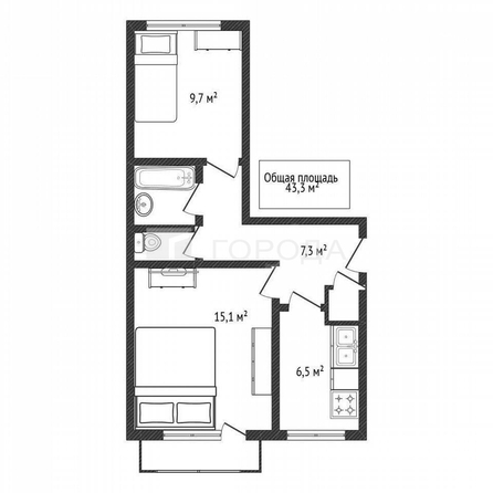
  Продается 2-комн. квартира 43.36 м². Фото 13.