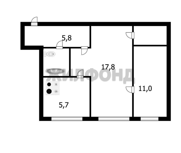 
  Продается 2-комн. квартира 41.4 м². Фото 2.