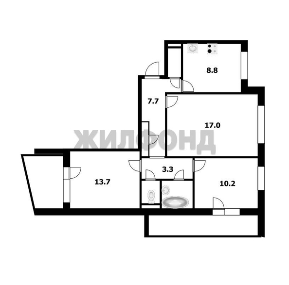 
  Продается 3-комн. квартира 62.8 м². Фото 20.