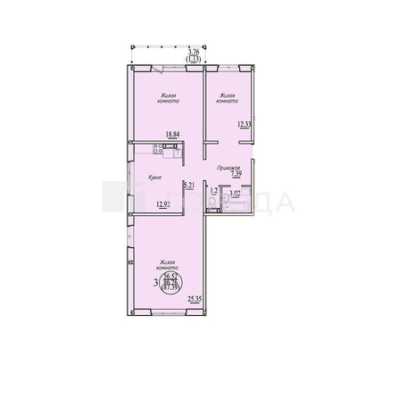 
  Продается 3-комн. квартира 86.8 м². Фото 22.
