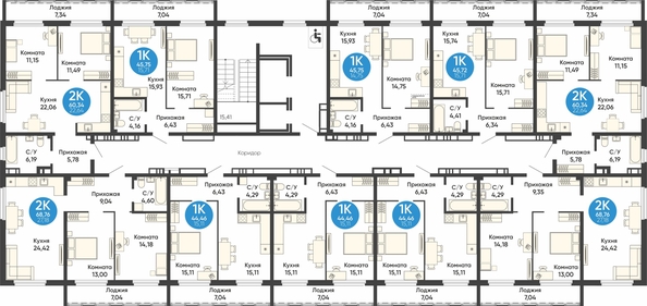 
  Продается 1-комн. квартира 45.75 м², в ЖК Урбан Парк, дом 1. Фото 2.