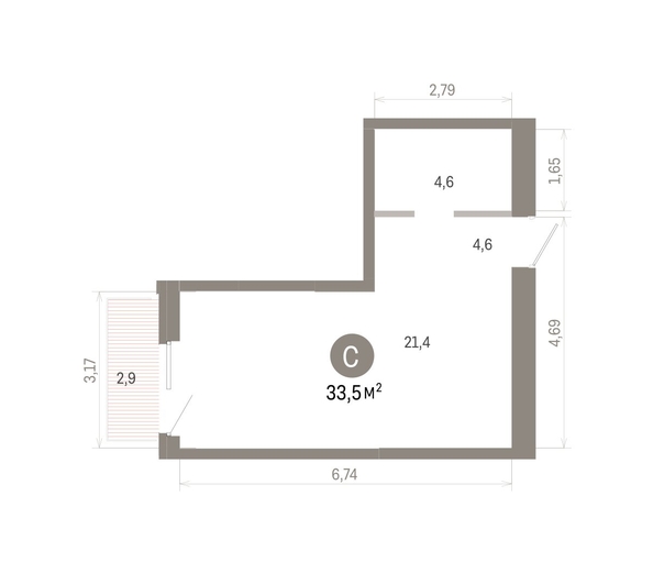 
  Продается студия 33.52 м², в ЖК Город на озере. Фото 4.