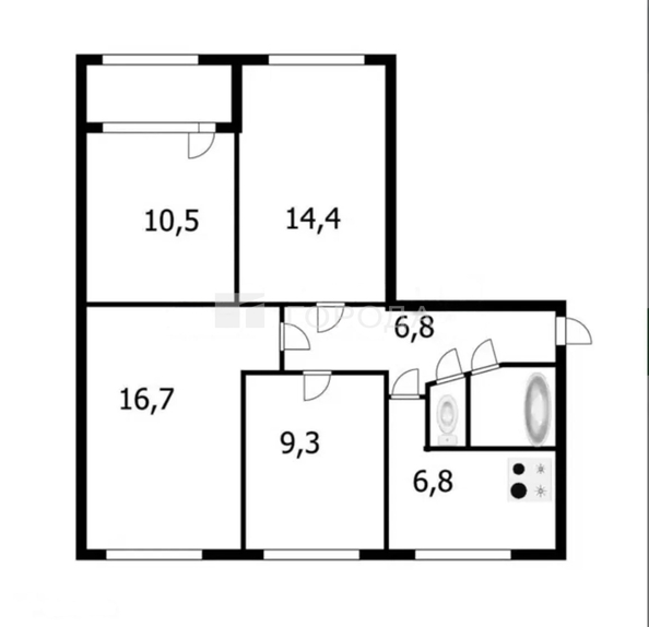 
  Продается 4-комн. квартира 68 м². Фото 2.