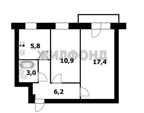 
  Продается 2-комн. квартира 44.1 м². Фото 12.