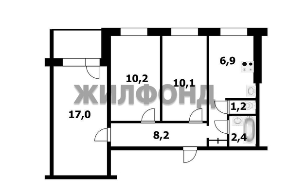 
  Продается 3-комн. квартира 56.5 м². Фото 21.