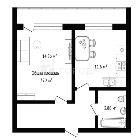 
  Продается 2-комн. квартира 37.2 м², в ЖК Дивногорский, дом 44. Фото 2.