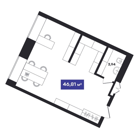 
  Продается офис 46.81 м², в АО Гагарин Сити. Фото 2.