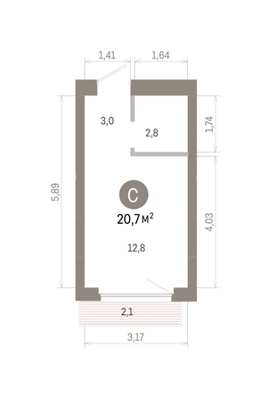 
  Продается студия 20.7 м², в ЖК Лебедевский квартал, д 1. Фото 1.