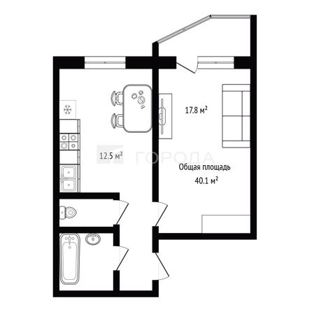
  Продается 1-комн. квартира 40.1 м², в ЖК Vesna (Весна), дом 15. Фото 9.