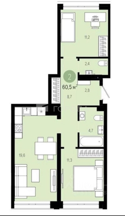 
  Продается 2-комн. квартира 60.1 м², в ЖК Европейский берег,  дом 42. Фото 32.