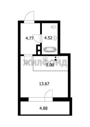 
  Продается студия 27.9 м², в ЖК Расцветай на Зорге, дом 1 . Фото 9.