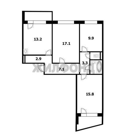 
  Продается 3-комн. квартира 73 м². Фото 25.