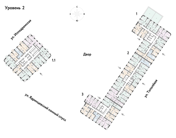
  Продается 2-комн. квартира 60.55 м², в ЖК Страна.Тополевая, к 2. Фото 2.