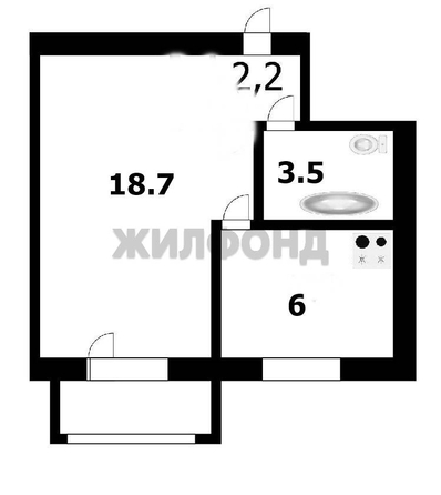 
  Продается 1-комн. квартира 30.4 м². Фото 6.