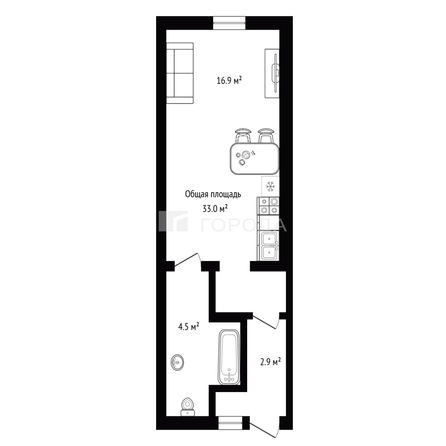 
  Продается 1-комн. квартира 17 м². Фото 5.