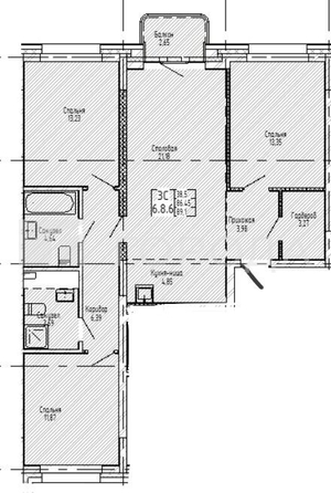 
  Продается 3-комн. квартира 89.1 м². Фото 1.