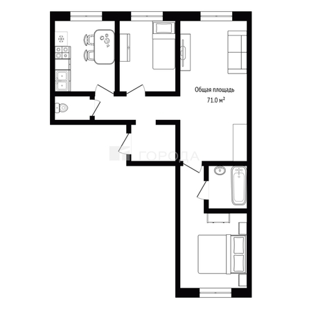
  Продается 3-комн. квартира 71 м², в ЖК Авиатор, дом 1-1. Фото 17.