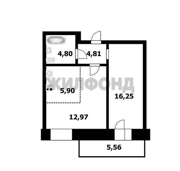 
  Продается 2-комн. квартира 45.8 м², в ЖК Залесский. Фото 13.