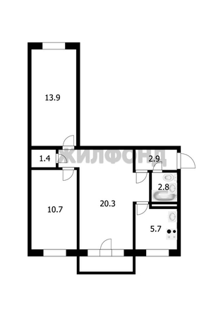 
  Продается 3-комн. квартира 57.7 м². Фото 21.